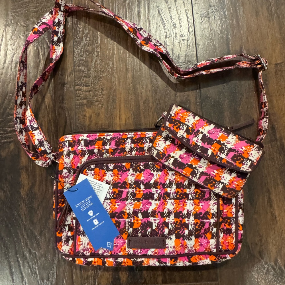 Vera Bradley Floral Crossbody Bag and Wallet Set